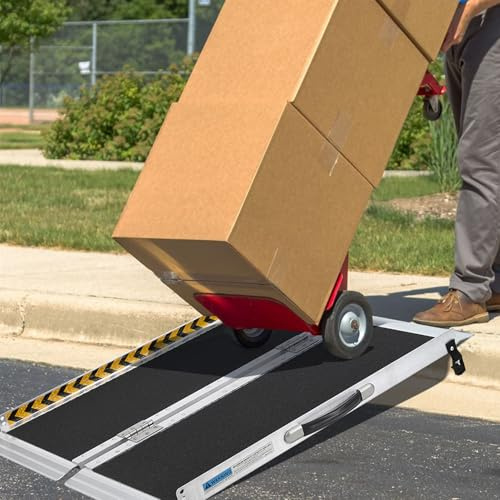 Aptliton Folding Portable Wheelchair Ramp, Non-Slip Aluminum Access Ramp for Steps, Stairs, Doorways & Curbs, Lightweight Mobility Ramp for Wheelchairs, Strollers, Hand Trucks
