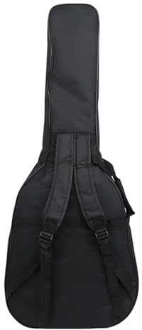 SHBHWS 41 tums gitarrfodral, foder 210, fin polyester, 8 mm tjock, kan bäras på båda axlarna och har sidofickor för gitarr, svart, Taille unique, En stil