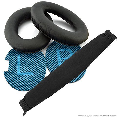 Geekria Earpad + Headband Set Compatible with Bose QuietComfort QC25 QC35, QC35 ii Gaming Headphone, Replacement Repair Parts Suit (Black)