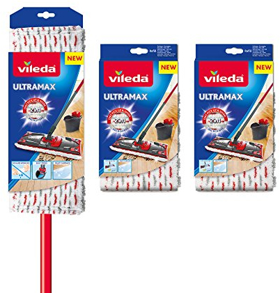 Vileda UltraMax Mop with 2 Extra Replacement Microfibre Pads
