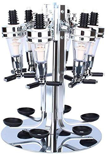 Estink Wall Mounted Bar Butler for 6 Bottles Rotating Dispenser | Spirit Optics Stand, Home Bar Organiser, Space Saving Design