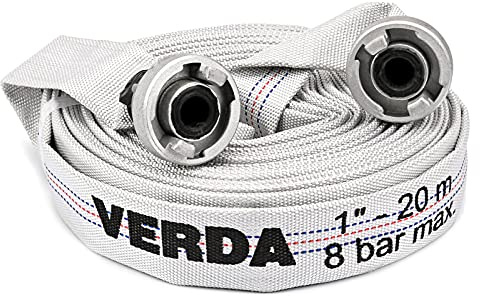 Schlauch 20m – 1 Zoll Flachschlauch mit Storz D Kupplung – 8 Bar Druck – Feuerwehrschlauch, Bauschlauch, flexibel, robust, Wasserleitung, Garten, Industrie, Landwirtschaft