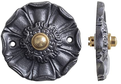 Assorted Collections Iron Doorbell – Push Button – Flower Design – Hardware – Electric-Bell – Vintage Look – Antique – Two Wired – Easy Installation – 85 mm