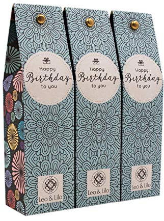 Leo & Lilo Hand- und Bodylotion mit Bio Aloe Vera - 3er-Set (3 x 50 ml) - Pflegt und verwöhnt Hände und Körper- Geburtstagsgeschenkset Happy Birthday - Einzeln verpackt