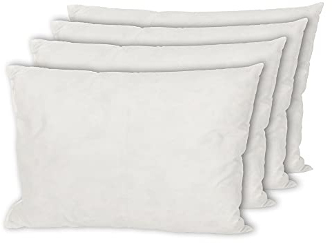 MSS e.K. 4er Set Federkissen | Größe: 25 cm x 40 cm | Füllgewicht: je 250 Gramm | 100% Baumwolle | kein Lebendrupf | Kissenfüllung | NOMITE Zertifiziert - milbenfrei | schadstoffgeprüft