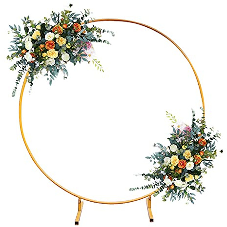 Eisen-Hochzeitsrad Requisiten Bogen Runde Bogen Ballon Dekor - Tür Hintergrund führend (2m, Gold)