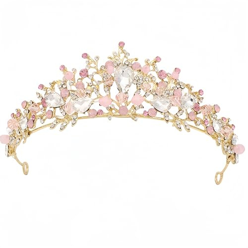 Diadema di cristallo per ragazze Tiare Costume da principessa Corona Fascia da sposa Accessori per capelli fatti a mano Regalo per 2-15 anni Festa di capodanno di Natale Gioielli in costume
