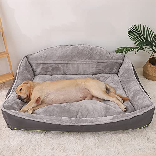 Hundebett Kleines Hundebett Hundekissen & Sofa mit Abnehmbarem Waschbarem Ergonomisches Hundesofa Gray L(90 * 70*H41cm)