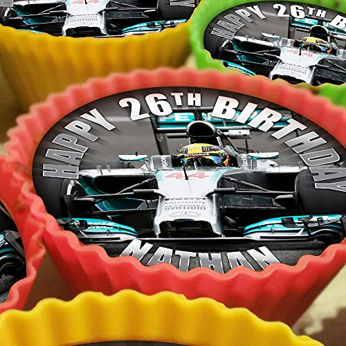 Formula 1 F1-20 x 5cm Personalised Edible Cupcake Toppers on Premium Icing