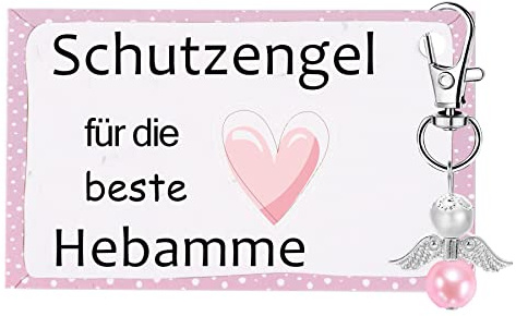 MKISHINE Schutzengel Schlüsselanhänger Geschenke Schlüsselanhänger Hebamme mit grossem Herz Danke für Alles Geschenk Geburt Baby