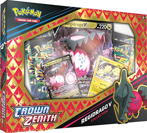 Pokémon TCG: Crown Zenith Collection - Regidrago V (2 Folien-Promokarten, 1 Folien-Oversize-Karte und 4 Booster-Packs)