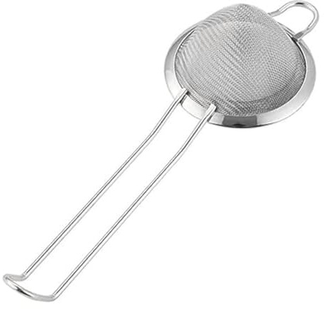Passoire Chinois Fine Conique Acier Inoxydable Mailles Fines Bar Pub Restaurant Cuisine Filtration Pulpe Pépins Impuretés Tamis Cocktails Ø7.5cm (Argent)
