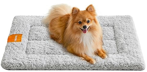 Feandrea Hundedecke, Haustier Decke, für Hunde, Katzen, 60 x 45 cm, S, maschinenwaschbar, trocknergeeignet, rutschfest, hellgrau PPB001G01