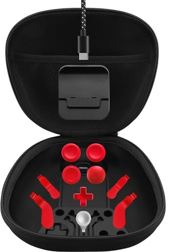 Complete Component Pack for Xbox Elite Controller Series 2 - Accessories Includes 1 Controller Carrying Case, 1 Charging Dock, 4 Thumbsticks, 4 Paddles, 1 Adjustment Tool and 1 Charging Cable(RED)