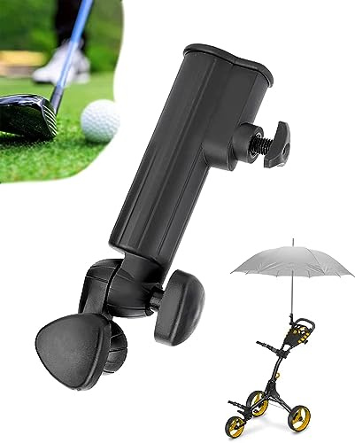 Jadeshay Golf Regenschirmhalter Universal Verstellbar Trolley Cart Schirmhalter Kunststoff Ständer Pull Bike Cart Schwarz