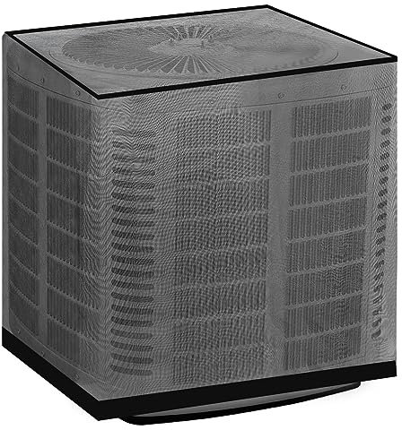 PATIKIL Aire Acondicionador Cubierta, 35 x 35 Pulgadas Todas Temporadas Aire Acondicionador Cubierta Malla Exterior AC Unidad Cubre para Exterior Unidade Protege de Hojas, Negro