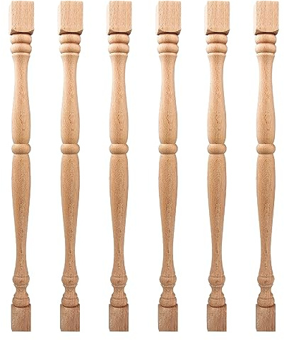 TCHOSUZ Confezione da 12 mandrini per balaustre in legno non finito da 33 cm, decorazione europea, non verniciato, corrimano Newel Post per fai da te scale, mobili, lavorazione del legno, artigianato