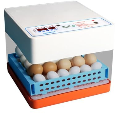 Vollautomatisch Brutmaschine Brutautomat 24 Eier Inkubator Hühner Weiß Kunststoff Eggs Automatic Bruteier 50W