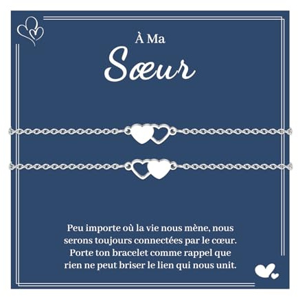 VU100 2Pcs Bracelets pour Sœurs Cadeau pour Sœur Bracelets pour Meilleures