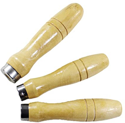 BESTonZON 5 Pièces manche de lime à friction en bois râpe à bois petit manche en pour lime poignée pour fichier énorme outil jeu de fichiers tronçonneuse Travail poignée métal Bambou
