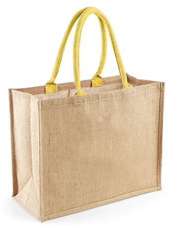 Sac de Jute Naturel 42 X 33 X 19 Sac de Jute Imperméable à l'eau Sac de Jute à Enduire au crochet, Sac D'Été De Plage, Or jaune, 42x33x19 cm