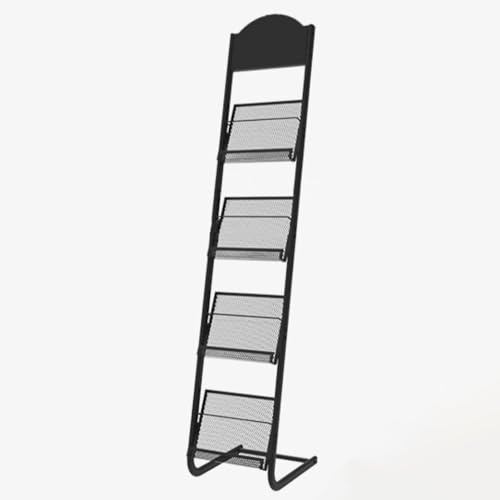 ARCVOX Zeitungsständer 4-stufiger Zeitschriftenständer, A4-Organizer, 143 cm Hoch, Prospekthalter, Prospektständer, Büro-Dateiordner-Mail-Organizer, Dekorative Aufbewahrungskörbe für die Lobby