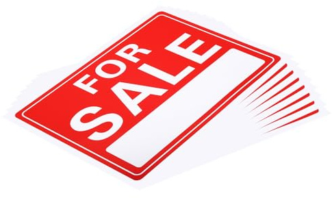 PATIKIL Letrero De Se Vende, 8Pcs 16Lx12Wx0.01T Autoadhesivo Para Negocios Tiendas Publicidad Comercios Venta De Autos, Rojo Blanco, PVC