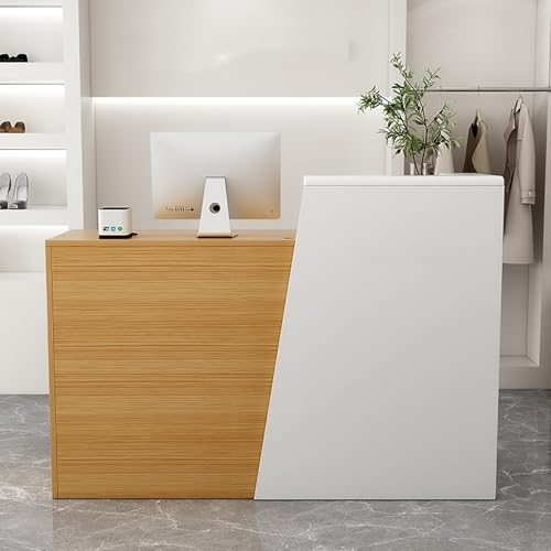 Rezeptionstheken, Empfangstresen, Bürotheke Rezeption Tisch, Laden-Theke Verkaufstheke Mit Schubladen, Für Eine Vielzahl Von Bekleidungsgeschäften, Convenience-Stores, Kleinen Bartheken(Wood-b,100x42x