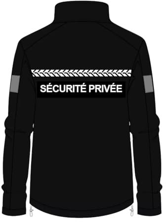 Softshell Sécurité Privée avec Bande HV Safetek - Noir - GK