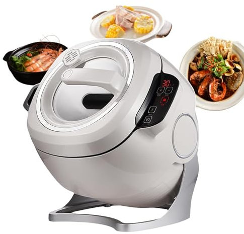 bcomedrag Procesador De Alimentos, Máquina De Cocina Automática De 6 L, Potencia De Fuego De 3 Velocidades Y Ajuste del Cuerpo De La Olla, con Rotación De 360°, Calentamiento Integral