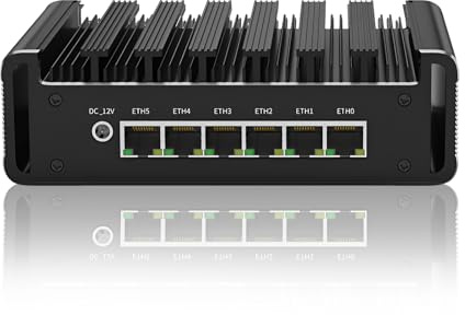 FakestarPC Firewall Micro Device Inṭel N100, 6X i226 - V 2.5G Mini pc sans Ventilateur, 4 * USB, HDMI, DP, 1 * RJ45 COM, 2 * WiFi Solt PC Industriel sans Ram sans SSD