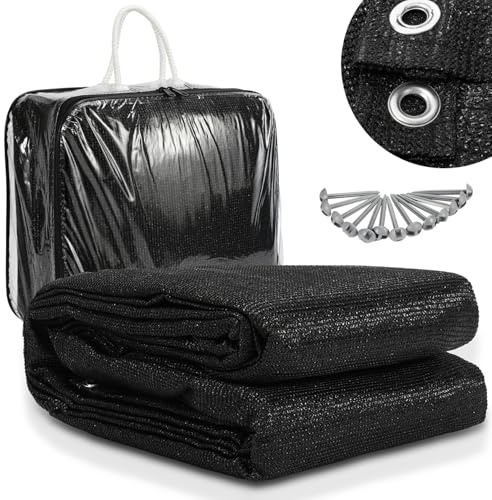 Jaxguom Vorzeltteppich 300x400cm, Teppich für Zelt Campingteppich Outdoor mit ösen Tragetasche, 13 Heringe, Atmungsaktiv rutschfest Waschbare Schimmelfrei UV-Stabilisiert, Schwarz