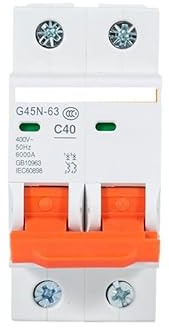 Interruptor automático de aire pequeño, Disyuntor doméstico de 1P, 2P, 3P y 4P con protección contra sobrecargas y cortocircuitos de 10 A a 63 A.(2p,40A)