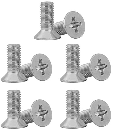 10PCS M4M5x10 Stainless Steel Grub Screws Door Handle Fixing Screws Cross Pan Head Machine Screws & Hex Bolt-Nut Countersunk Bolts for Door Handles, Light Fixtures & Home Repair