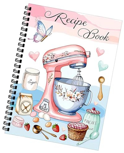 Yuemeuy Carnet de Recettes Vierge - Carnet Cuisine 200 Pages,Agenda à Pages Vierges pour Cuisine Préparation de Repas Journal Quotidien Débutants Planification