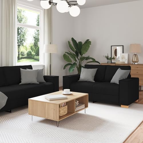 ZQQLVOO Modernes 3-teiliges Sofaset inklusive Sofastuhl, 2-Sitzer und 3-Sitzer Sofa aus strapazierfähigem Polyester und Stahl für Wohnzimmer und Büro, atmungsaktive Materialien,