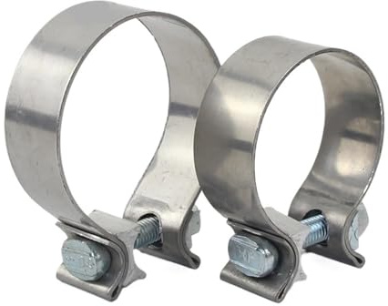 Tubo Scappamento Auto 2.0 2.25 2.5 3.0 4.0 Manicotto Di Scarico Giunto Di Testa Morsetto Scarico Giunto Sovrapposto Morsetto A Fascia Scarico In Acciaio Inossidabile(74mm)