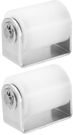 QUARKZMAN 2 Pcs Galet Guide Pour Portail Coulissant, 2 Guide Coulissant En Nylon Avec Support De Montage En C Soudé, Ensemble De Galet Latéral À Roulement À Billes Pour Porte Coulissante