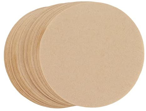 Pssopp 100 Filtros Desechables de Fibra Natural sin Blanquear de Papel de Filtro de café Redondo de 64 Mm para Elaboración Manual con Filtración Uniforme Eliminación Efectiva de Impurezas