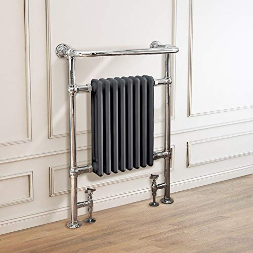 Warmehaus Salzburg Traditional Victorian 952 x 659mm Chrome-Grey Towel Rail Radiator