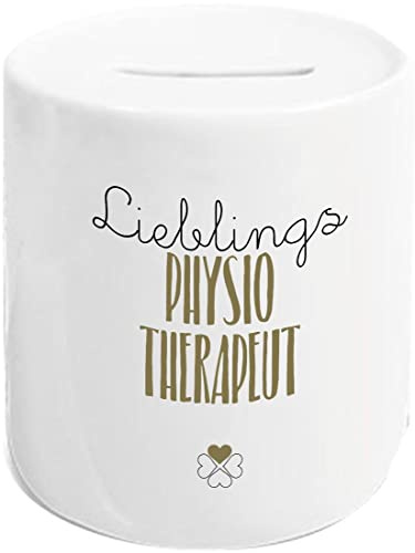 Shirtinstyle Spardose Sparschwein, Lieblingsmensch Lieblings Physio Therapeut, Logo, Spruch, Motiv,Farbe Weiß