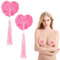 Xinjieda 1 Pair Nipple Covers Women Lingerie Rose Heart Shape Tassel Breast Bra Reusable Silicone Petals Nipple Stickers for Women Couples Role Play Sexy Party Toys Accessory (Rose Pink)