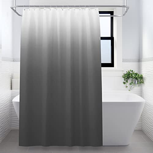 Lollanda Shower Curtain, Gradient Gray Shower Curtains with Strong Hooks, Thick Duty Bath Curtains Bathroom Accessories, 180x180cm (Gray)