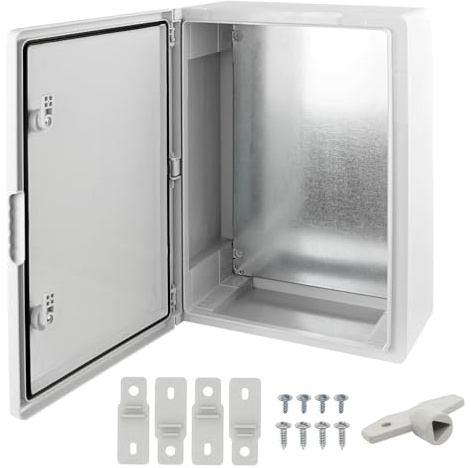 Ralertreik Armario de Distribución para Pared con Placa de Montaje Galvanizada, Caja Industrial de Control Vacía de Plástico ABS con Puerta Protección IP65, tamaño 400x500x240
