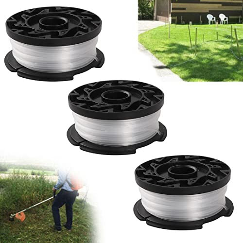 Trimmer Spool, 3Pcs Grass Trimmer Spool Line Lawn Mower Replacement Part for Black & Decker GLC120 GL544 GH400 GL560