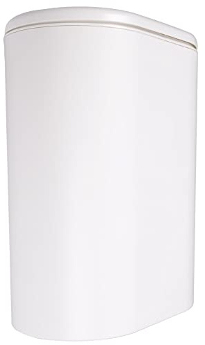 Pvczool Plastic Narrow Type Kitchen Trash Can Toilet Type Waste Bin Dustbin Bathroom Trash Bin Basket Garbage Bucket White