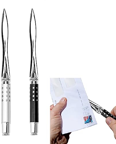 Brieföffner,Letter Opener aus Metall,Brieföffner aus Edelstahl Messer,Metall Brieföffner Messer,Briefumschlagöffner Messer,Letter Opener,Brieföffner Edel aus Metall zum Öffnen von Umschlägen,2 Stück