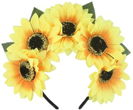 FRCOLOR Sonnenblumen Haarreif Stirnband Simulierter Blumen-haarreif Für Hawaii-party Kostümparty Urlaub Foto Requisiten