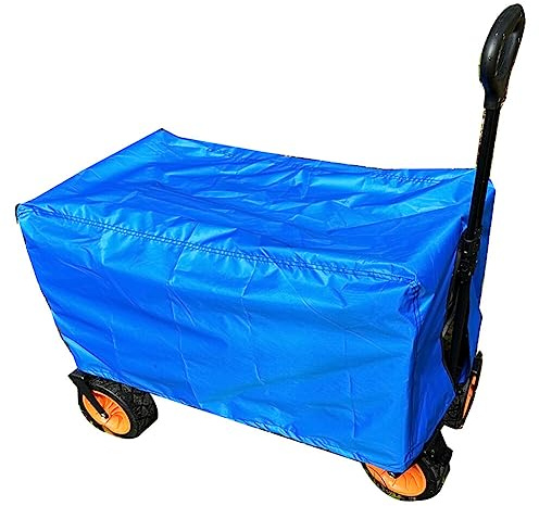 Uposao Folding Waggon Cover Push Pull Folding Garden Wagons Cart Cover, 210D Heavy-Duty Fabric Waterproof Dustproof UV Resistant Bench Trolley Cover for Outdoor Garden Camping Shopping