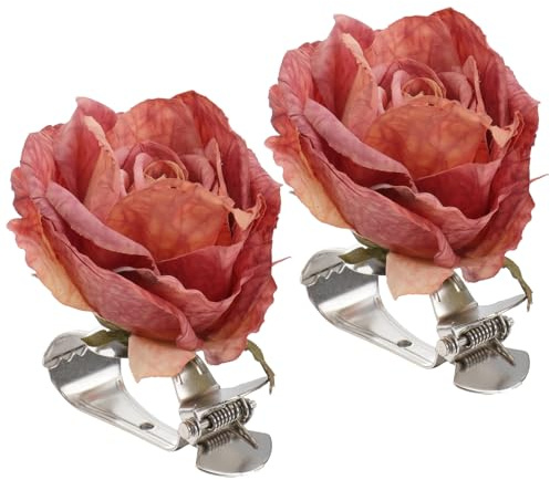ABOOFAN Embrasses De Rideaux avec Clip Fleur Rose 2 Pièces Attaches Décoratives Faciles À Installer pour Rideaux Maison Hôtel